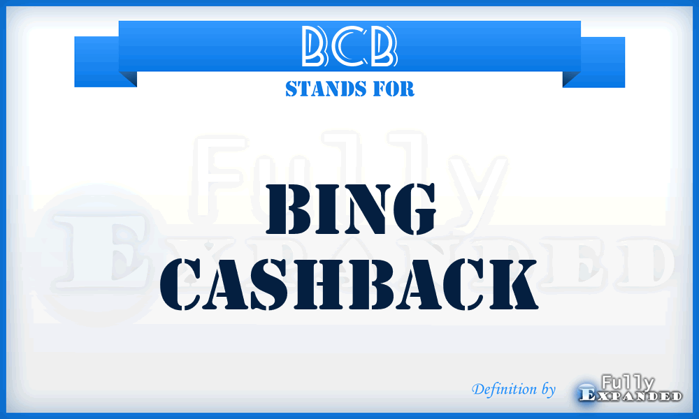 BCB - Bing CashBack