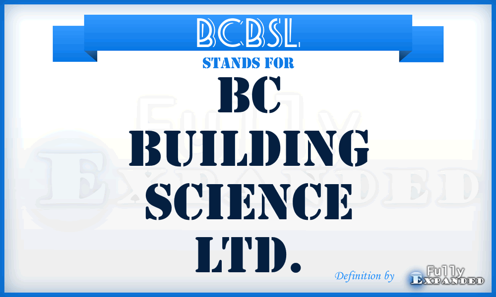 BCBSL - BC Building Science Ltd.