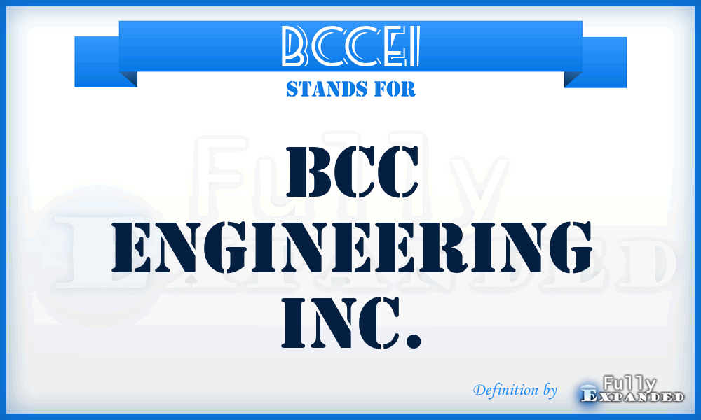 BCCEI - BCC Engineering Inc.