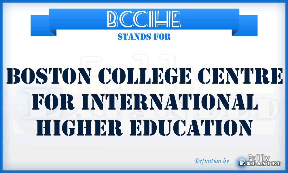 BCCIHE - Boston College Centre for International Higher Education