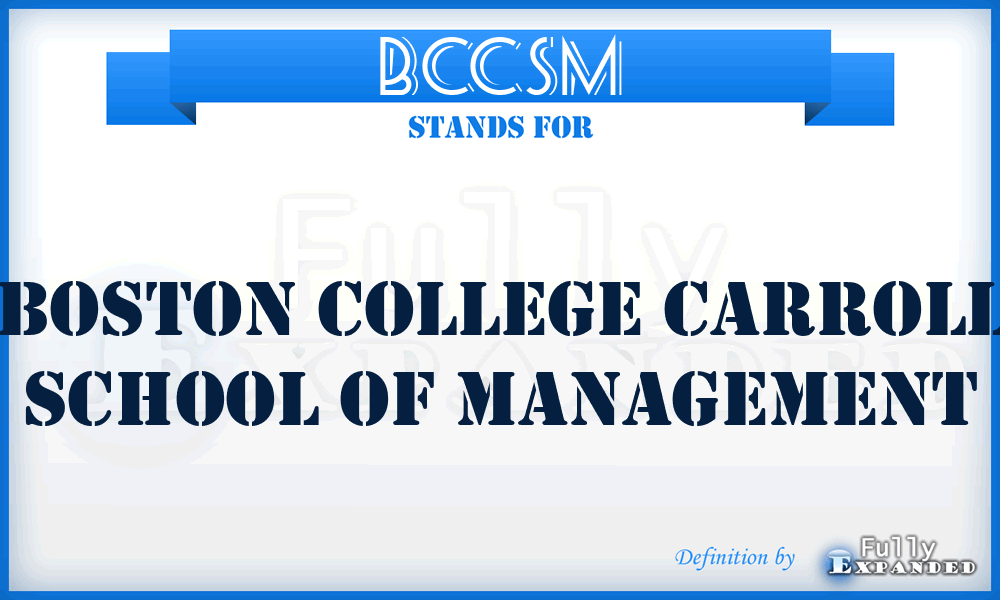BCCSM - Boston College Carroll School of Management
