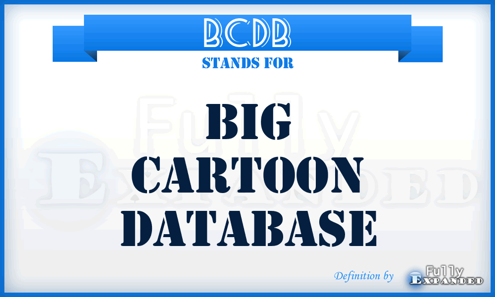 BCDB - Big Cartoon DataBase