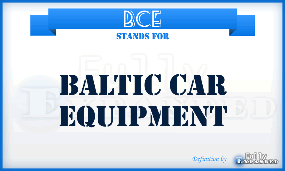 BCE - Baltic Car Equipment