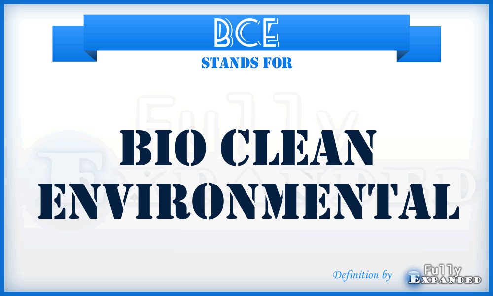 BCE - Bio Clean Environmental