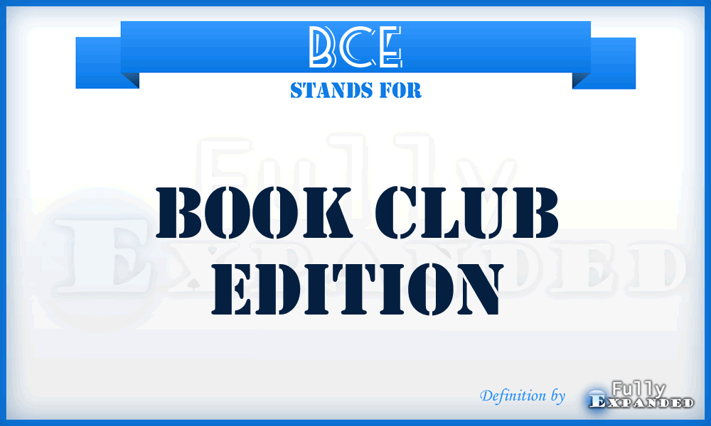 BCE - Book Club Edition