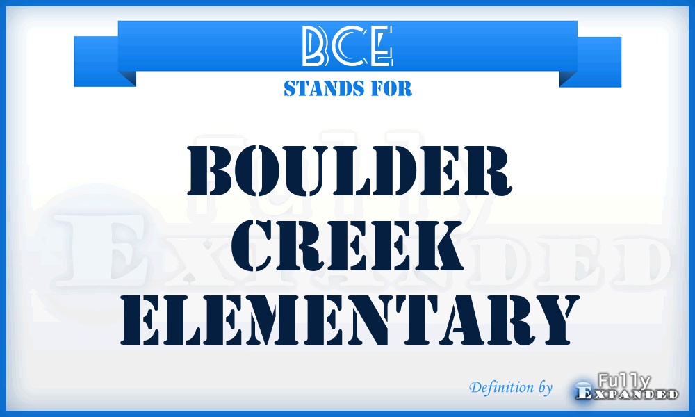 BCE - Boulder Creek Elementary