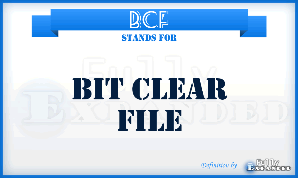 BCF - Bit Clear File