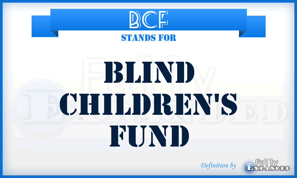 BCF - Blind Children's Fund