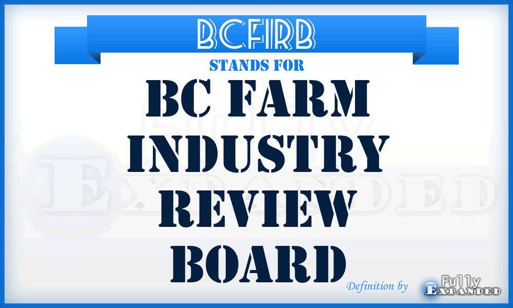 BCFIRB - BC Farm Industry Review Board