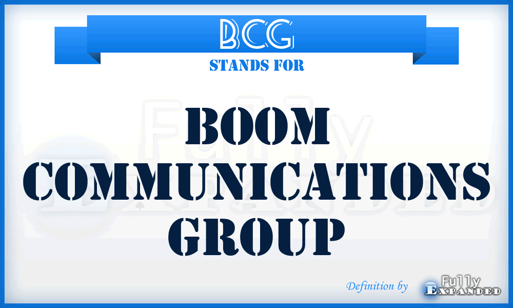 BCG - Boom Communications Group