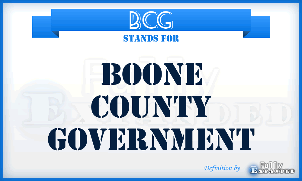 BCG - Boone County Government