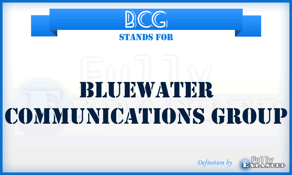 BCG - Bluewater Communications Group