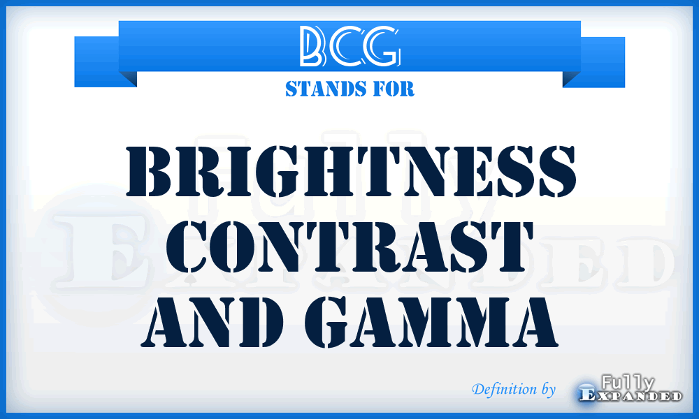 BCG - Brightness Contrast And Gamma