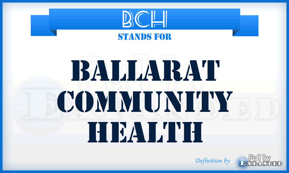 BCH - Ballarat Community Health