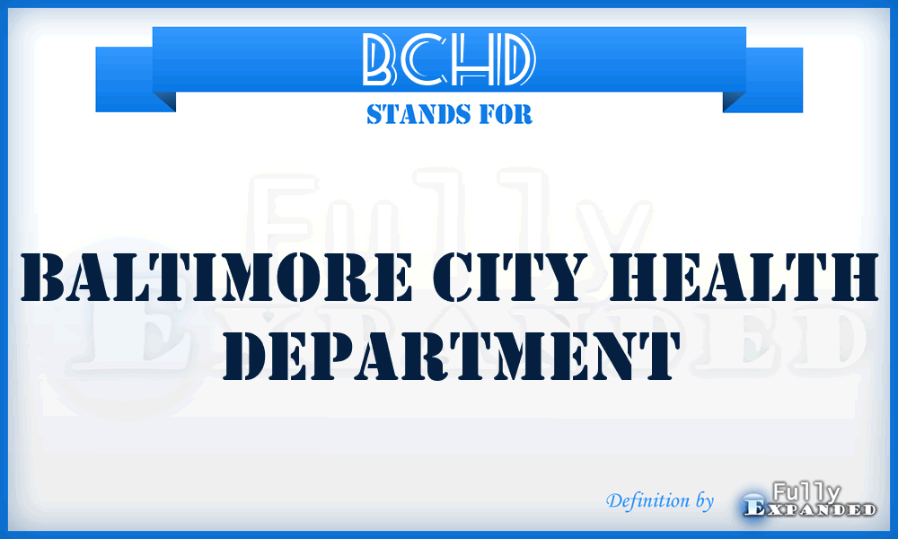 BCHD - Baltimore City Health Department
