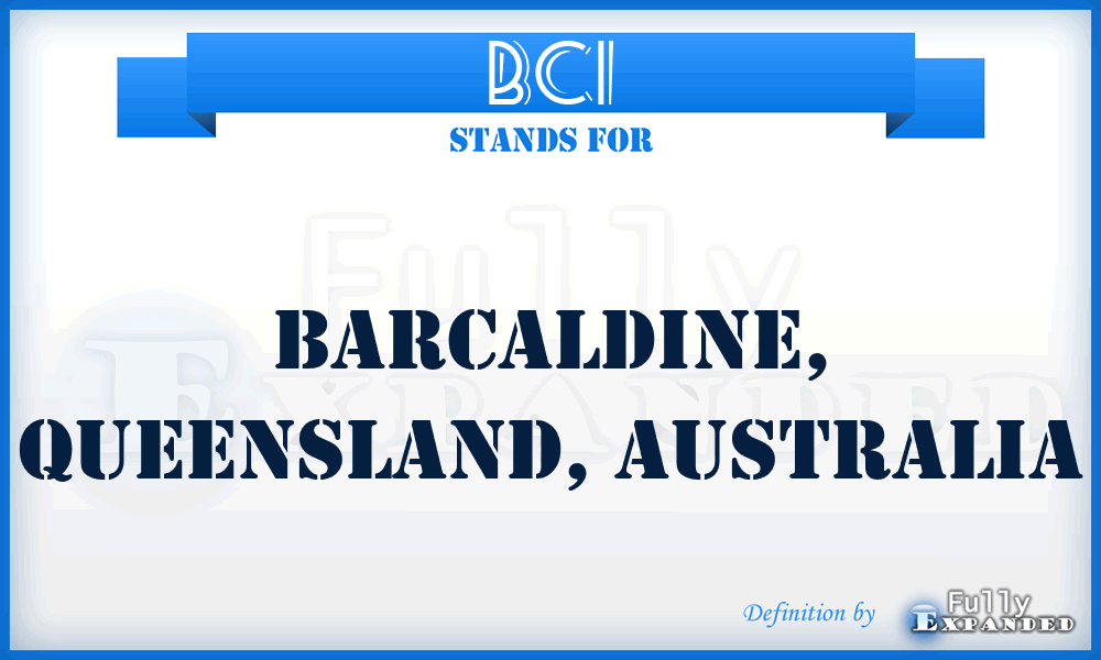 BCI - Barcaldine, Queensland, Australia