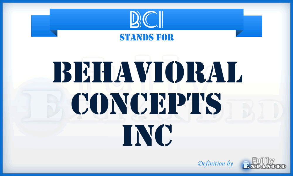 BCI - Behavioral Concepts Inc
