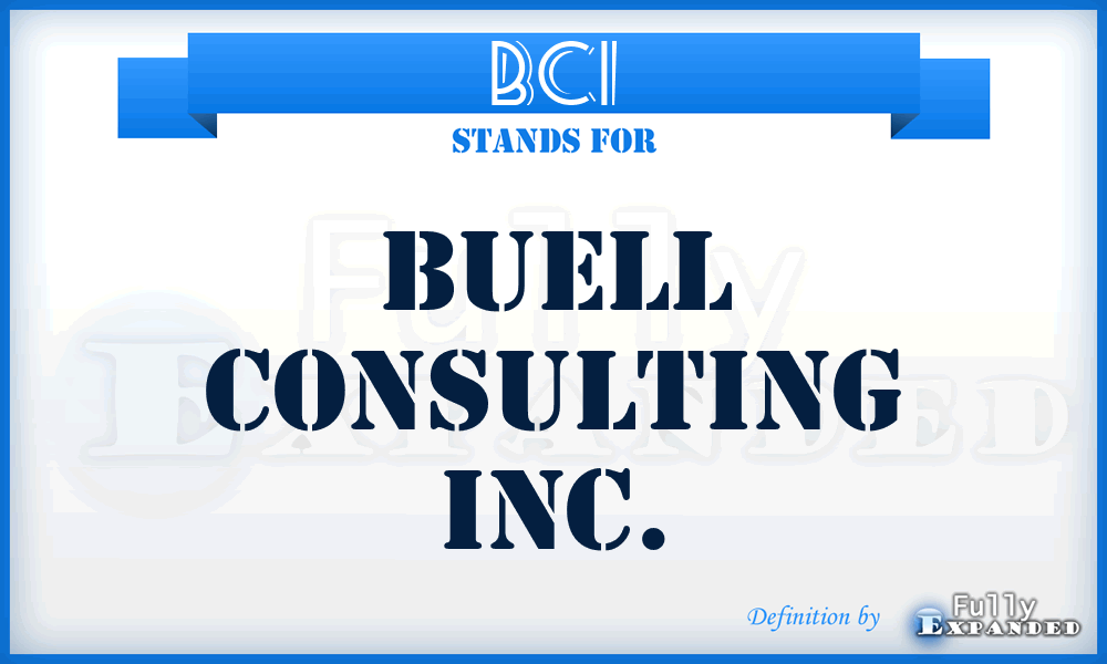 BCI - Buell Consulting Inc.