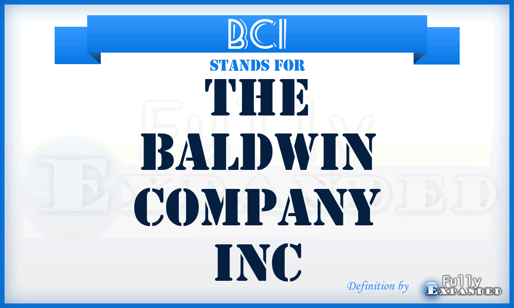 BCI - The Baldwin Company Inc