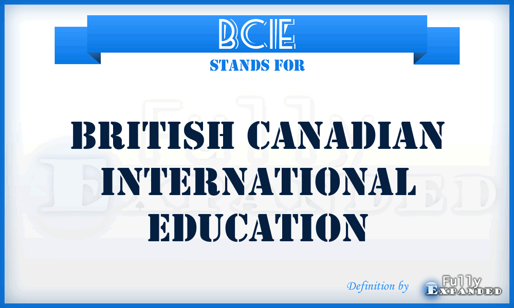 BCIE - British Canadian International Education