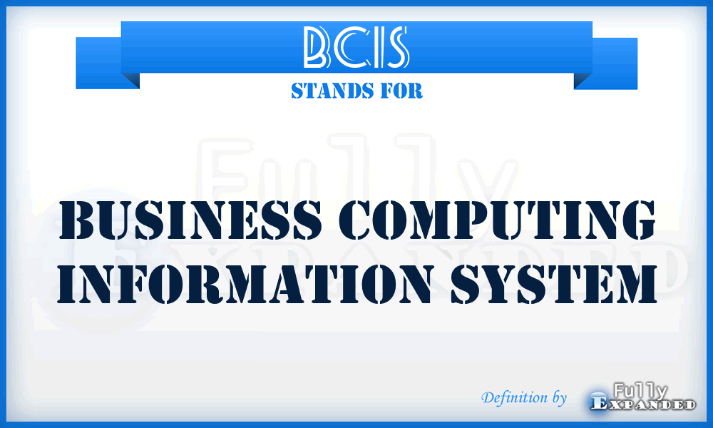 BCIS - Business Computing Information system
