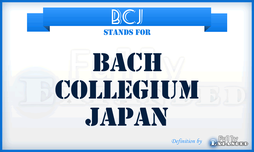 BCJ - Bach Collegium Japan