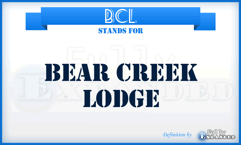 BCL - Bear Creek Lodge