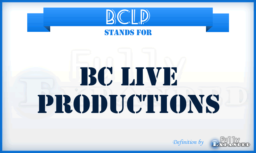 BCLP - BC Live Productions