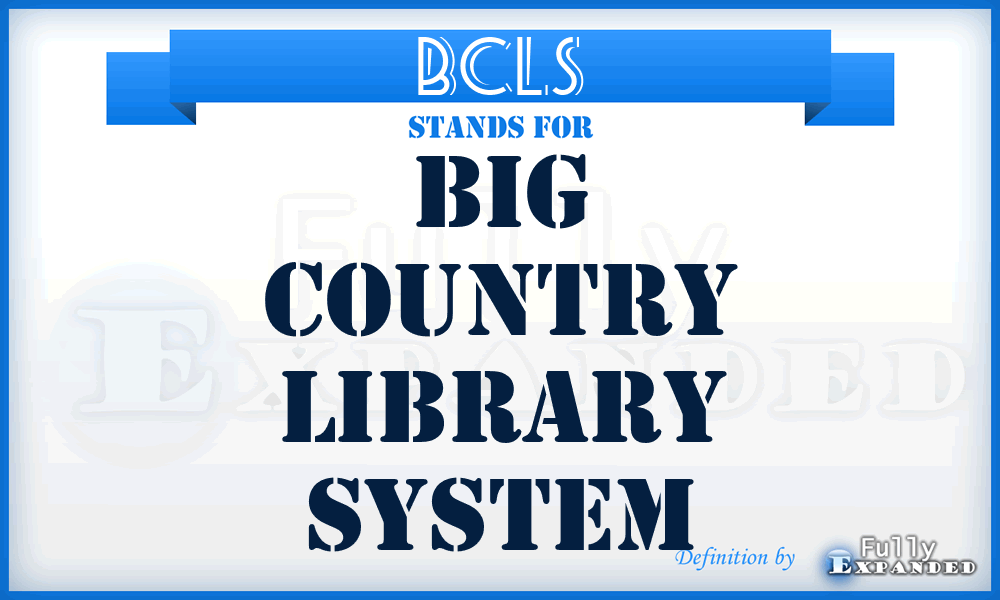 BCLS - Big Country Library System
