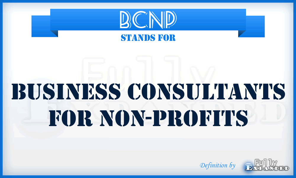 BCNP - Business Consultants for Non-Profits