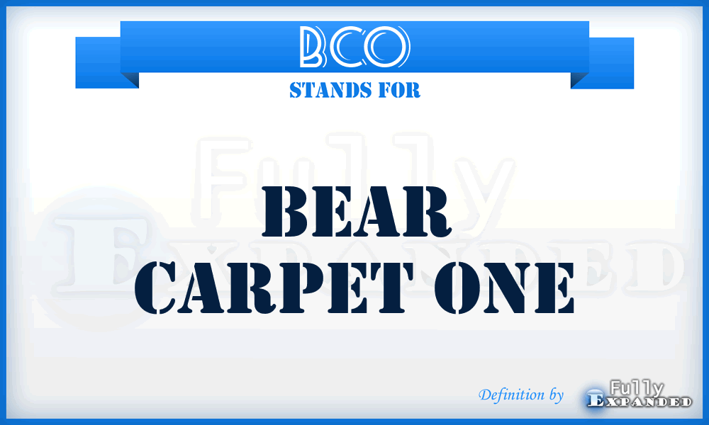 BCO - Bear Carpet One