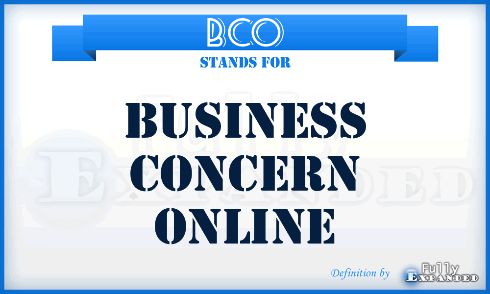 BCO - Business Concern Online