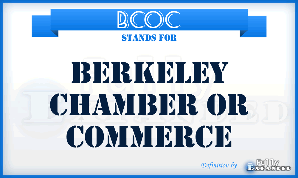 BCOC - Berkeley Chamber Or Commerce