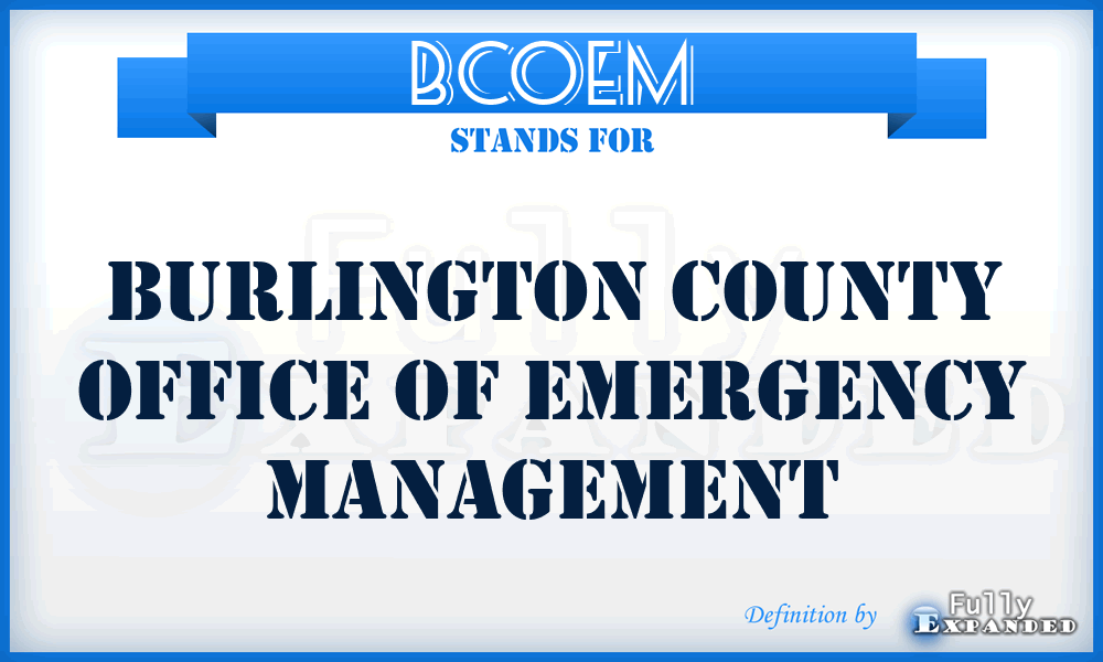 BCOEM - Burlington County Office of Emergency Management