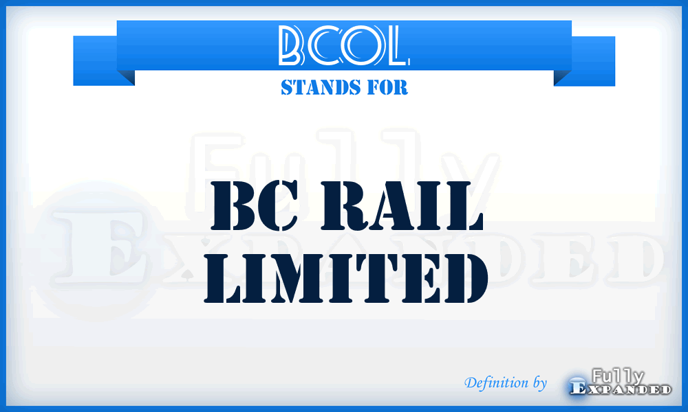 BCOL - BC Rail Limited
