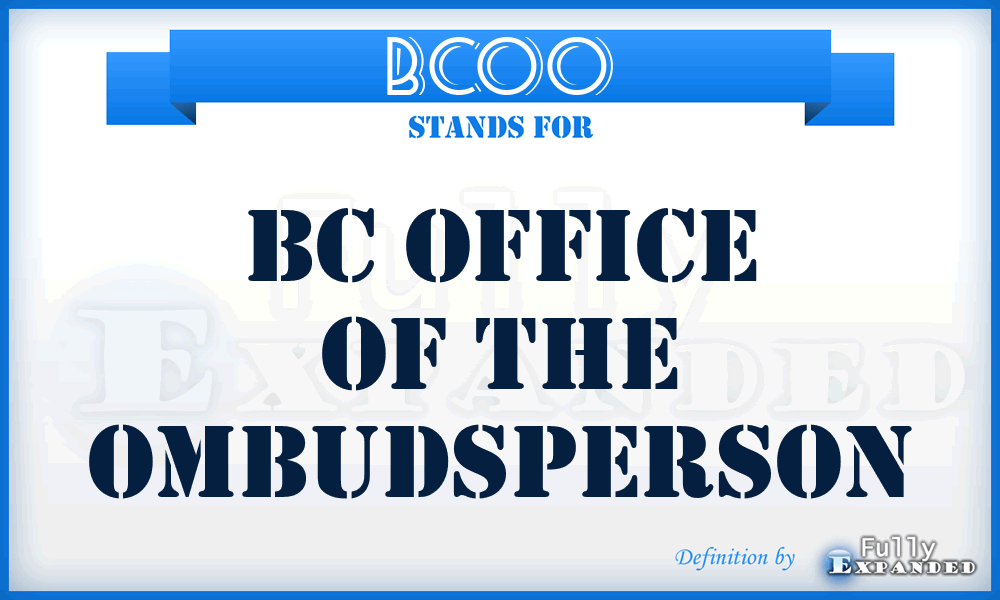 BCOO - BC Office of the Ombudsperson