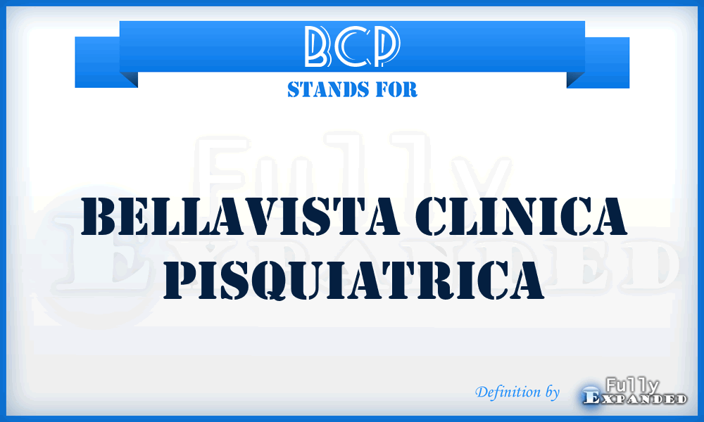 BCP - Bellavista Clinica Pisquiatrica