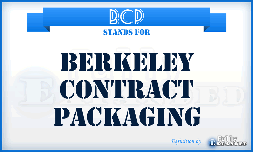 BCP - Berkeley Contract Packaging