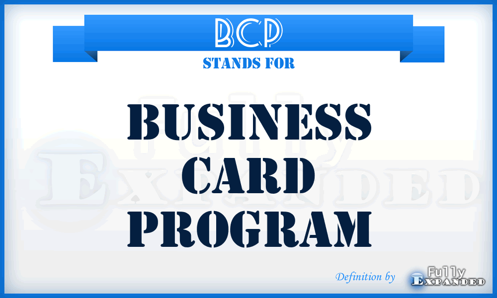 BCP - Business Card Program