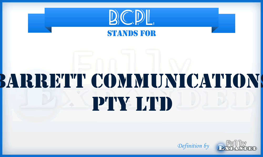 BCPL - Barrett Communications Pty Ltd