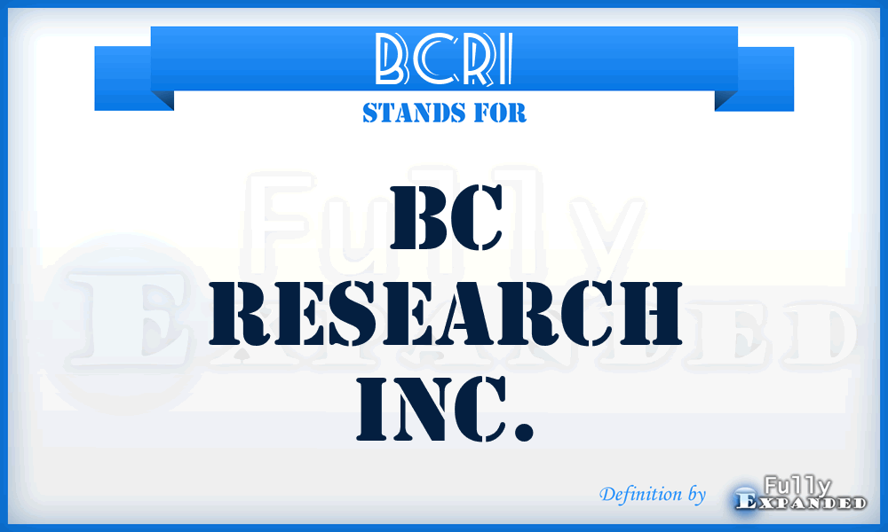 BCRI - BC Research Inc.