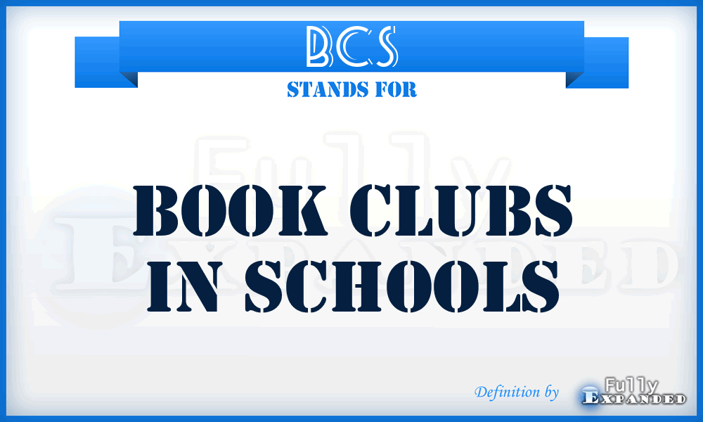 BCS - Book Clubs in Schools
