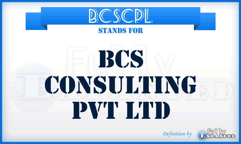 BCSCPL - BCS Consulting Pvt Ltd
