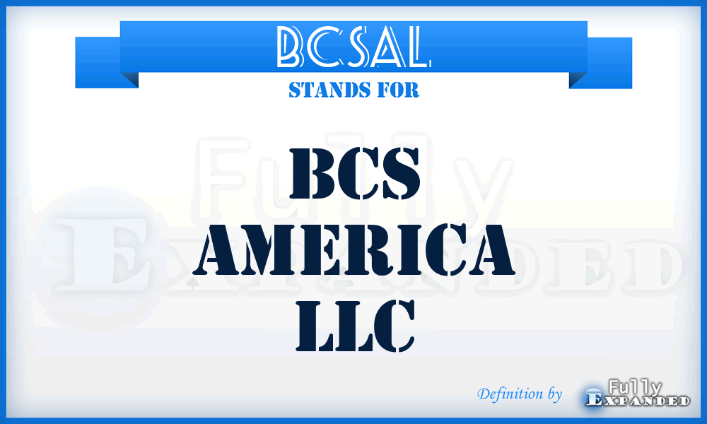 BCSAL - BCS America LLC