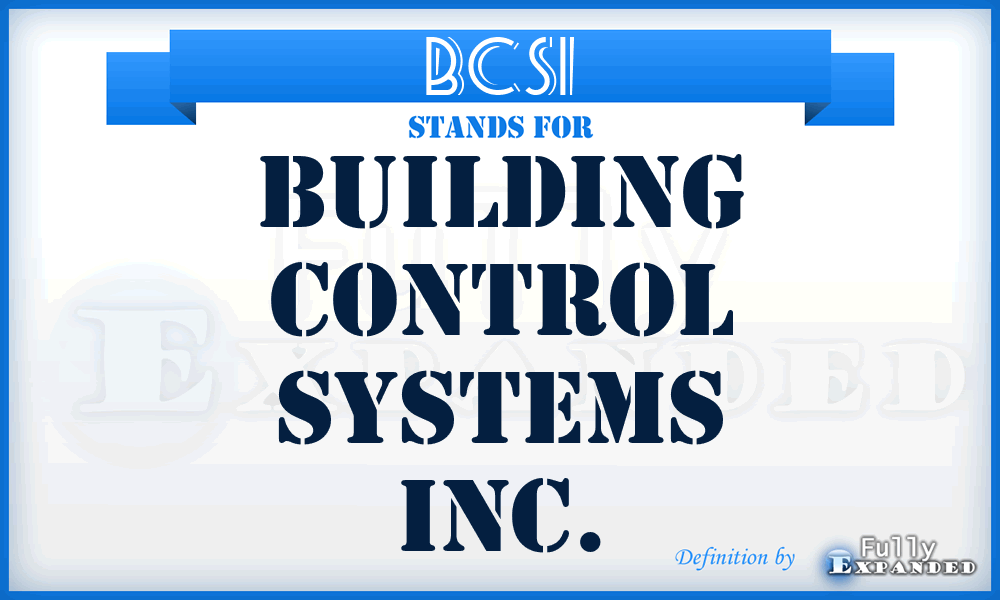 BCSI - Building Control Systems Inc.