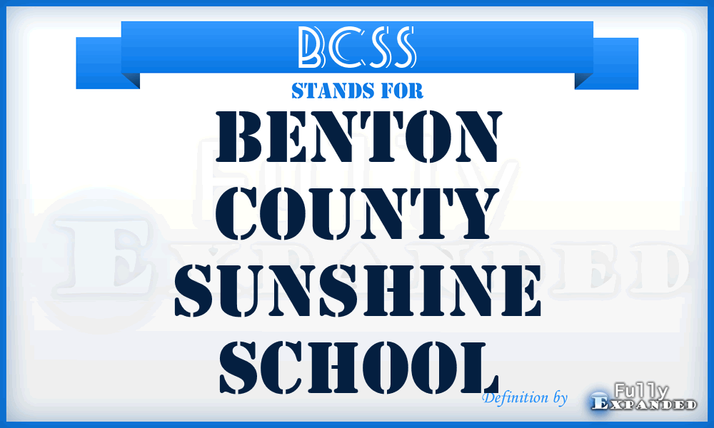 BCSS - Benton County Sunshine School