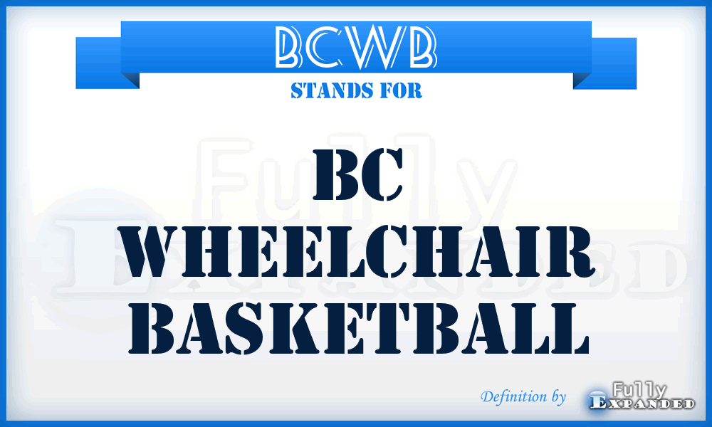 BCWB - BC Wheelchair Basketball
