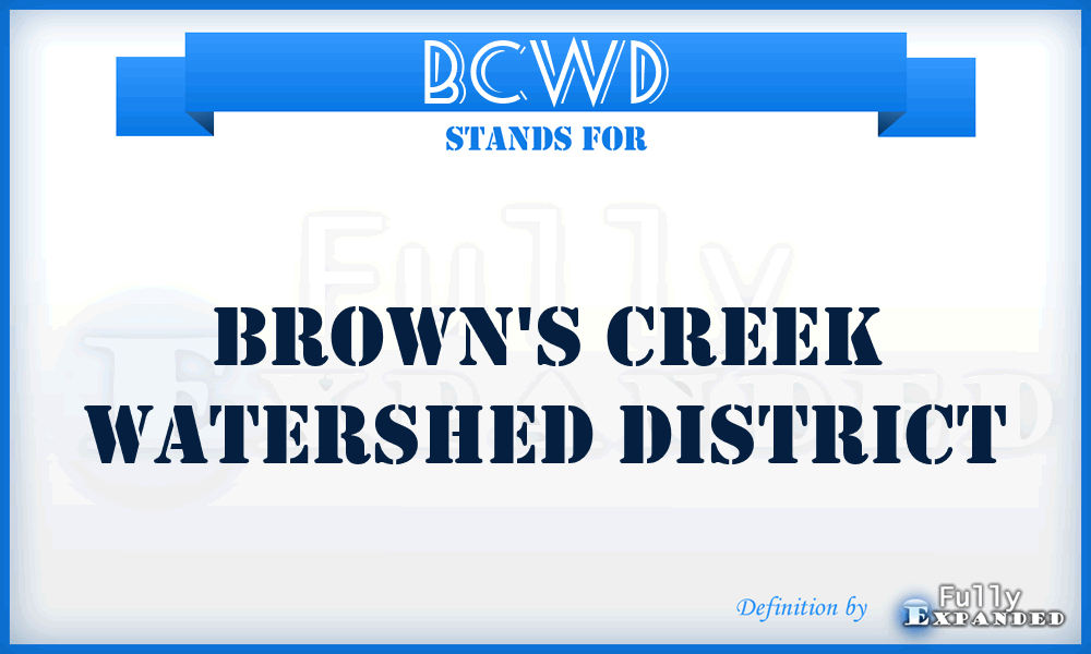 BCWD - Brown's Creek Watershed District