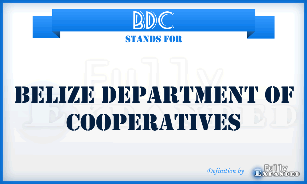 BDC - Belize Department of Cooperatives