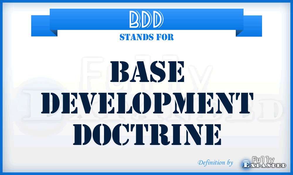 BDD - Base Development Doctrine